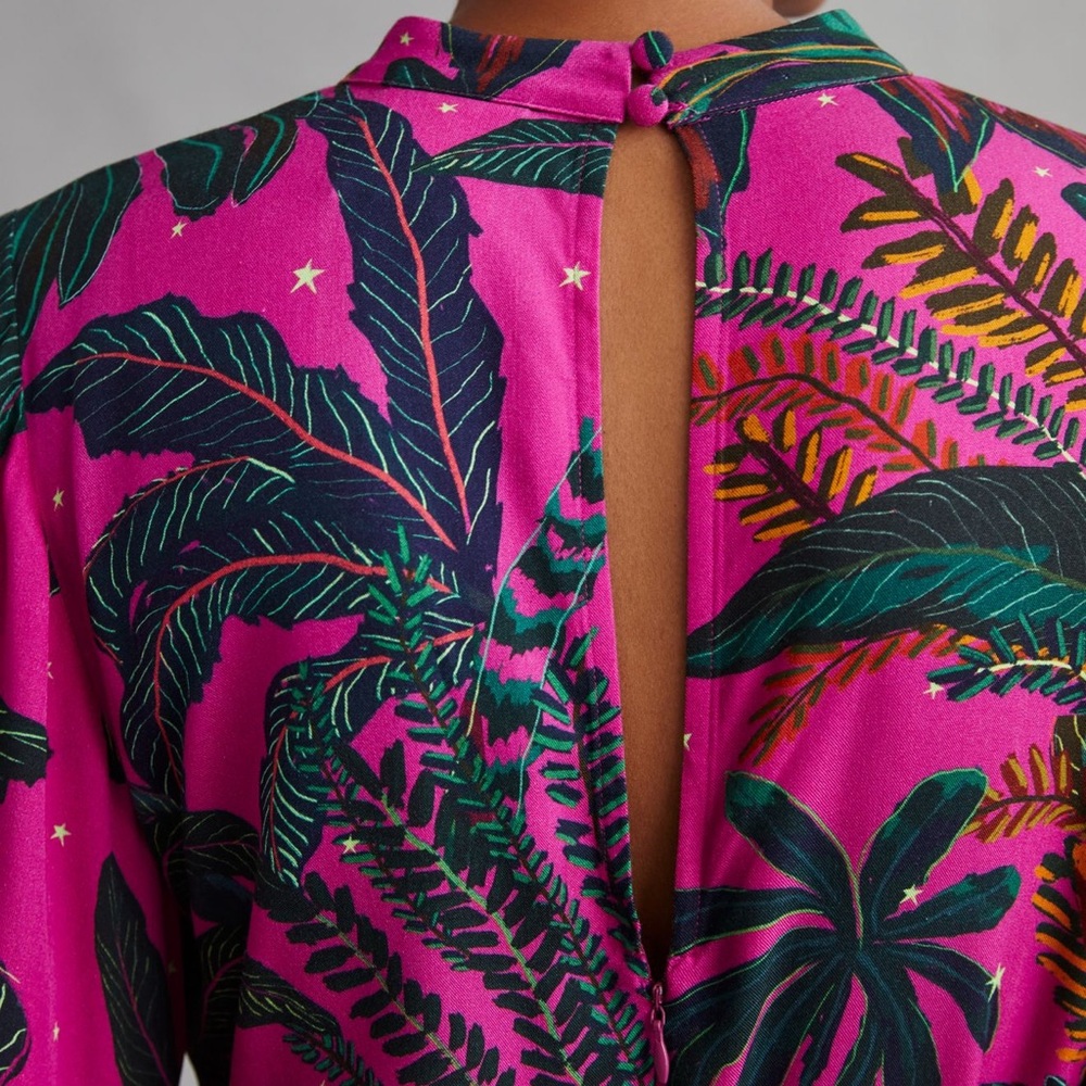Farm Rio x Anthropologie Belted Wide Leg Jumpsuit NWOT - Picture 4 of 9
